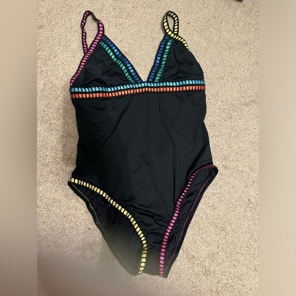 Blanca black and multicolor one piece swimsuit size 10 - Picture 2 of 9